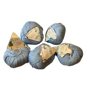 Lot Of 5 Cleo Egyptian Cotton Yarn Color 392 Light Sky Blue Lot 772 100% Cotton